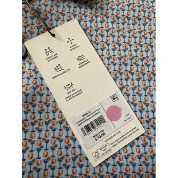 Walter Hagen Men's Clubhouse 19th Hole Golf Polo Nineteenth Blue/Orange Size XL - Picture 8 of 13